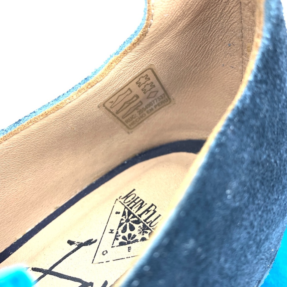 John Fluevog Summer Of Love Amor Blue Suede Shoes Clogs - Picture 11 of 12